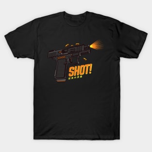 Pistol Gun Weapon Shoot Bullet Manga Japanese Style Vintage T-Shirt